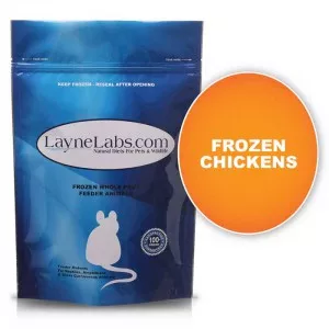 Bag of Layne Labs frozen chicks. Title: Frozen Chicks.